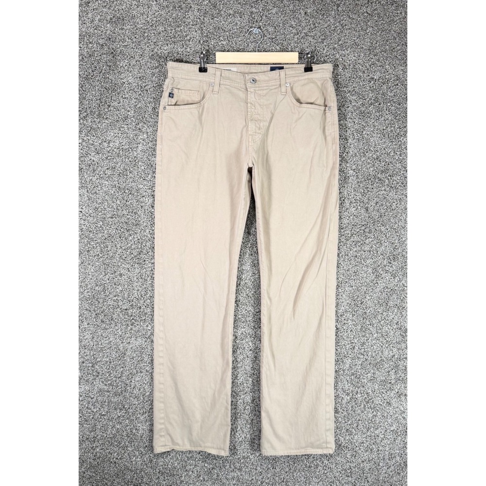 AG Adriano Goldschmied The Protege Straight Leg Jeans Mens 36/34 Beige Stretch